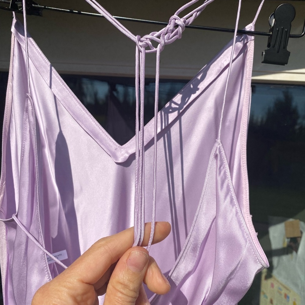 Helmut Lang Lavender Satin Maxi Dress - Picture 3 of 8